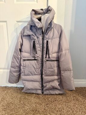 Orolay Thickened Down Jacket Gray Hooded Puffer Coat Size L